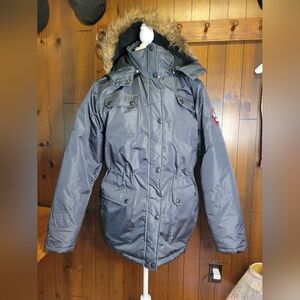 SNOZU Platinum Collection Insulated Ski Jacket L Black Removable Faux Fur Hood